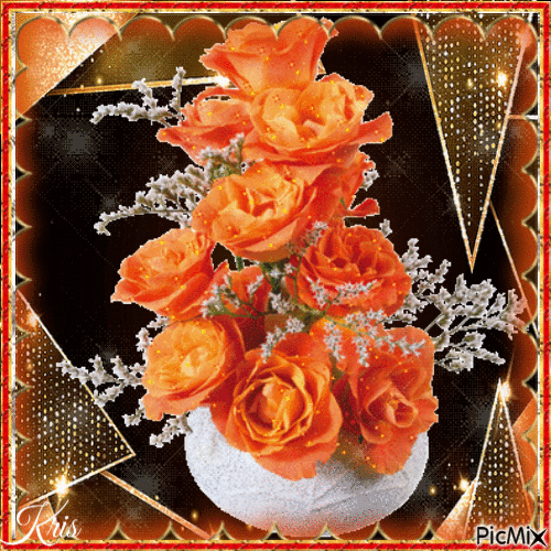 Fleurs orange - Darmowy animowany GIF