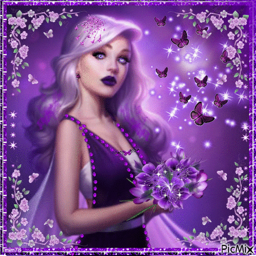 Lady in Purple - Бесплатный анимированный гифка