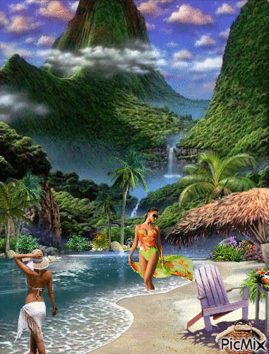 Private Beach Beauty - Free animated GIF