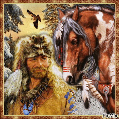 Ein Trapper und sein Pferd - Besplatni animirani GIF