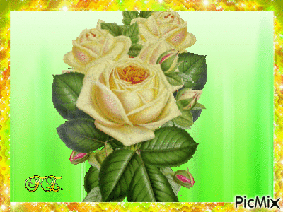 Sárga rózsa! - GIF animado gratis