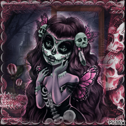 Madame Skull - GIF animado grátis