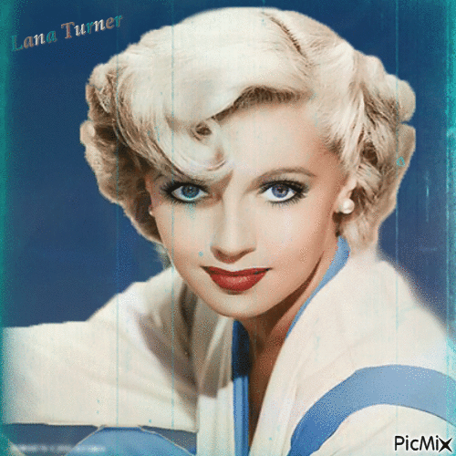 Concours : Portait de Lana Turner en bleu - Gratis animeret GIF