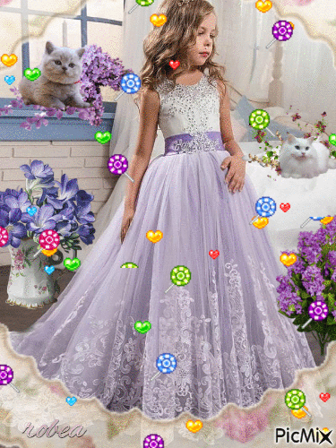 Belle dans petite robe de princesse - Besplatni animirani GIF