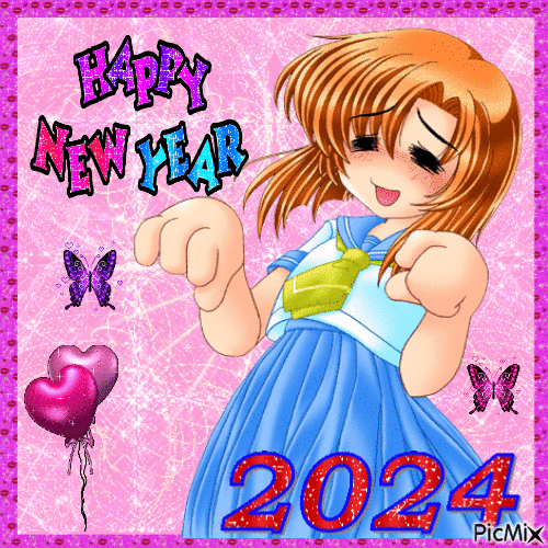 Rena Happy New Year 2024 - Бесплатный анимированный гифка