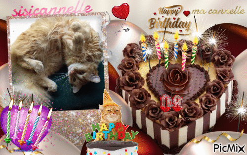 happy birthday ma cannelle - GIF animé gratuit