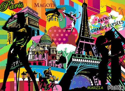 parigi a colori - Бесплатный анимированный гифка