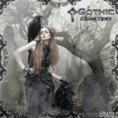 Gothic Cemetery - GIF animado grátis