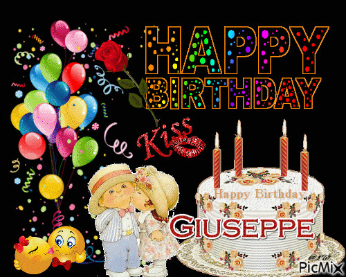 happy birthday giuseppe - Δωρεάν κινούμενο GIF