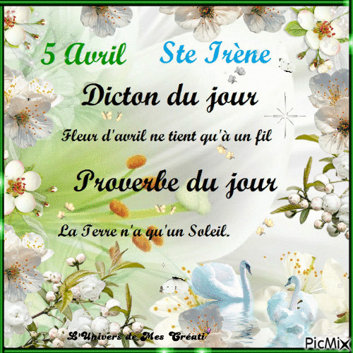 dicton et proverbe du 5 avril - Darmowy animowany GIF