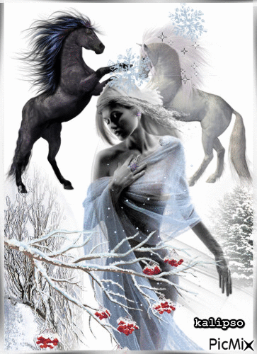 Winter horses - Ingyenes animált GIF