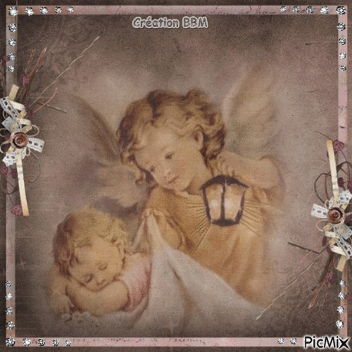 L'ange et le bébé par BBM - GIF animado gratis
