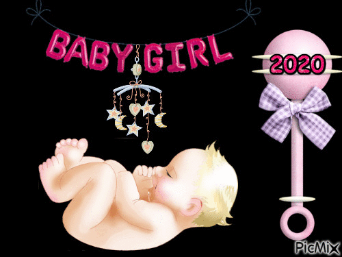 Baby Girl rattle 2020 - Ingyenes animált GIF
