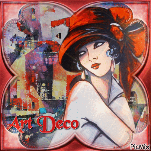 Art Deco Frauenportrait - Gratis geanimeerde GIF