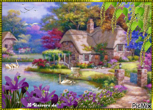 paysage maison - Ücretsiz animasyonlu GIF