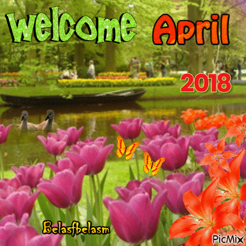 Bem-vindo abril - GIF animé gratuit