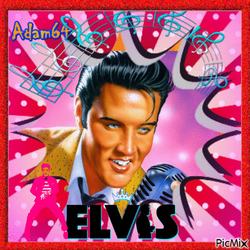 Elvis Presley 1 place ,art portrait - Бесплатный анимированный гифка