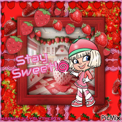 {{Taffyta with Strawberries - Stay Sweet!}} - Ücretsiz animasyonlu GIF