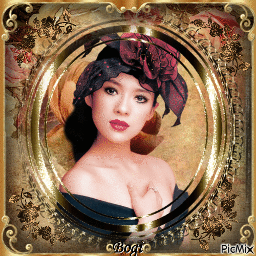 Portrait of a beautiful asian woman... - Gratis animerad GIF