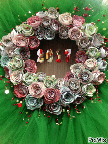 2017 Flower Wreath - Δωρεάν κινούμενο GIF
