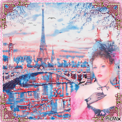 Donna vintage a Parigi - Free animated GIF