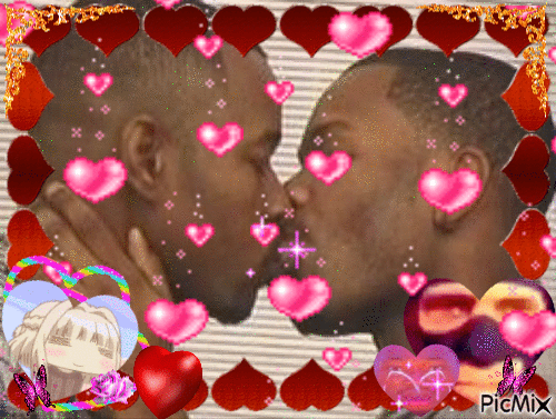 kissing >_< - Gratis animerad GIF