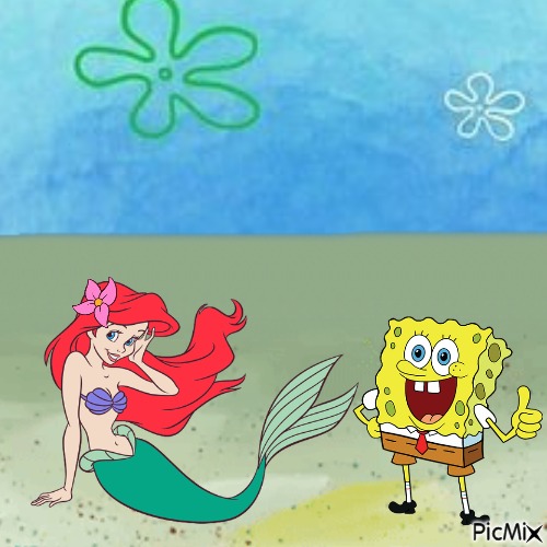 Spongebob and Ariel - ingyenes png