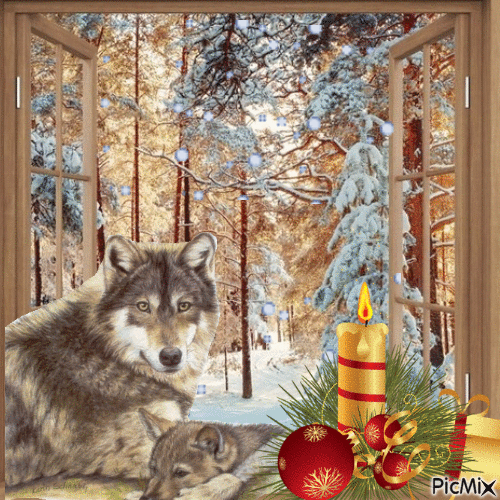 WOLFS INSIDE THE  HOUSE - GIF animate gratis