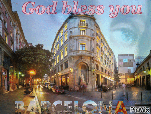 Dios bendiga a Barcelona. - GIF animado grátis