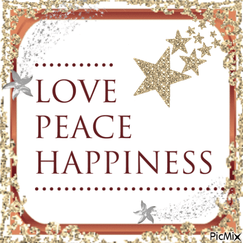 Love. Peace, Happiness - Darmowy animowany GIF