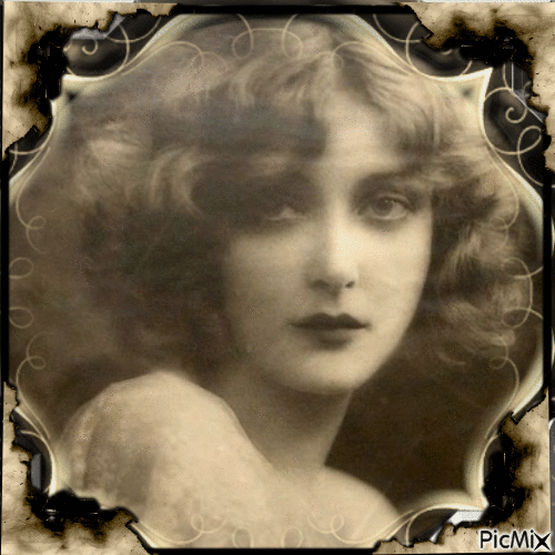 Retrato de una mujer vintage, estilo de foto antigua - Free animated GIF