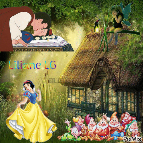 Blanche-Neige, les 7 nains et le Prince Charmant - Darmowy animowany GIF