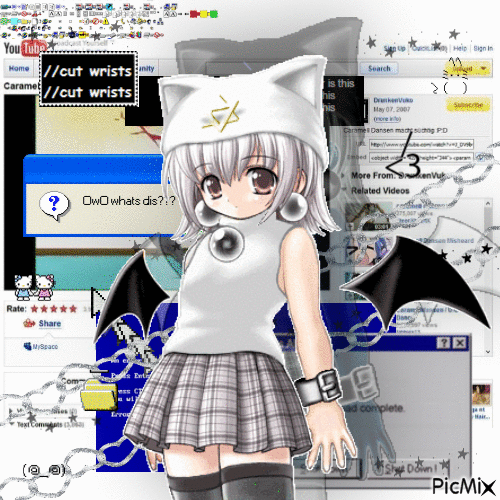 digital witch mayura in your pc of 2000's o_O??!!! - 免费动画 GIF