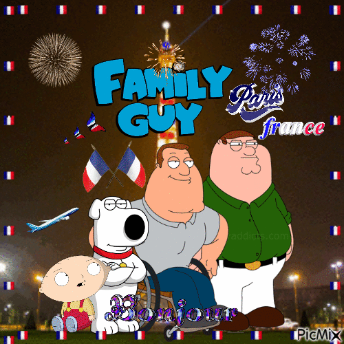 Family Guy Paris France - GIF animado grátis