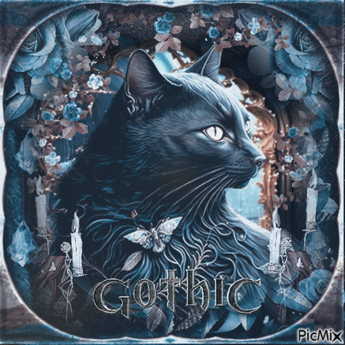 Gothic cat - GIF animate gratis