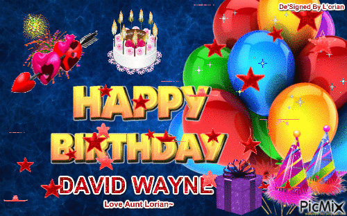 Happy Birthday David - GIF animé gratuit