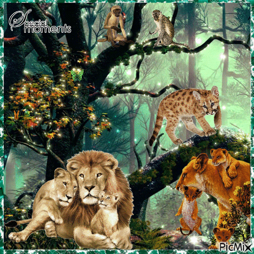 Special moments. Tiger. Jungle. - Animovaný GIF zadarmo