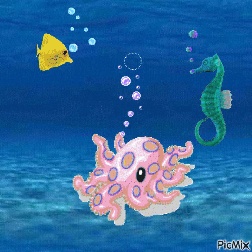 bubbles under the sea - GIF animé gratuit