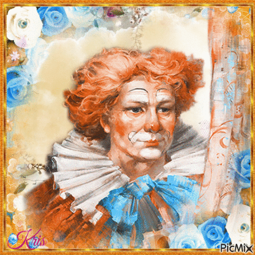 Clown au paradis - Tons pastels - Безплатен анимиран GIF