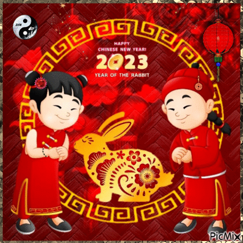 Nouvel an chinois ✨🐰 - Ilmainen animoitu GIF