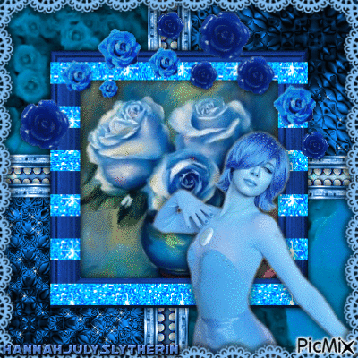 ♦♣♦Blue Pearl & Blue Roses♦♣♦ - Besplatni animirani GIF