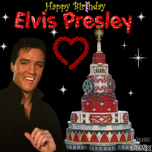 Happy Birthday Elvis - Gratis animeret GIF