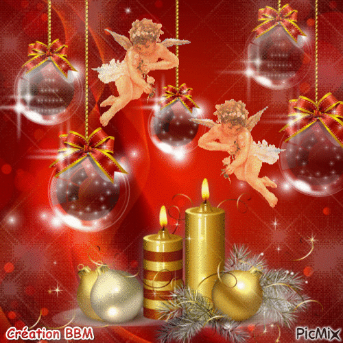Anges de Noël par BBM - GIF animé gratuit