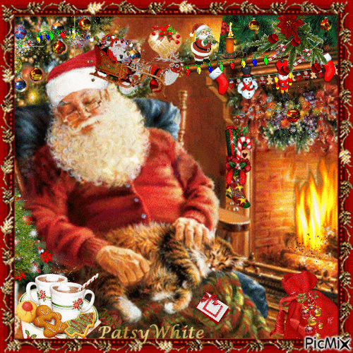 Santa is dreaming with Christmas - Besplatni animirani GIF
