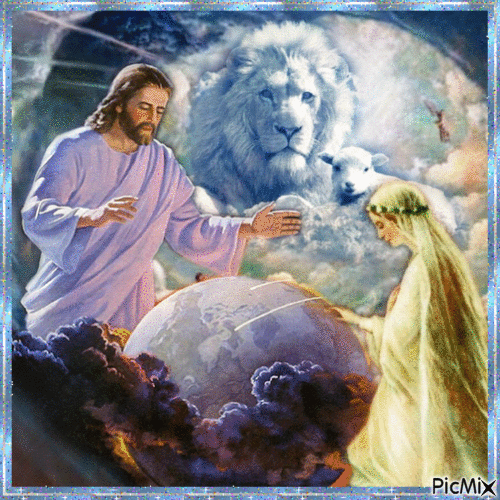 Jesus, Löwe und Braut 1 - Безплатен анимиран GIF