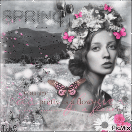 Spring Girl 3 - 免费动画 GIF