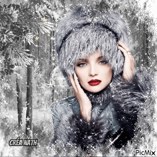 Femme élégante en hiver - Gratis animeret GIF
