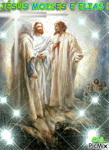 JESUS MOISES E ELIAS COVERSANDO SOBRE JESÚS. - 無料のアニメーション GIF
