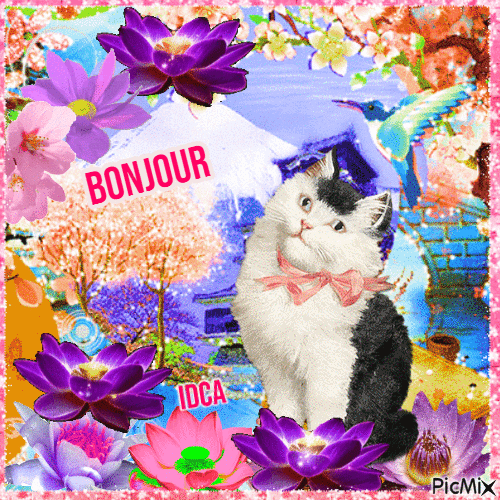 Bonjour les  chatons - Δωρεάν κινούμενο GIF