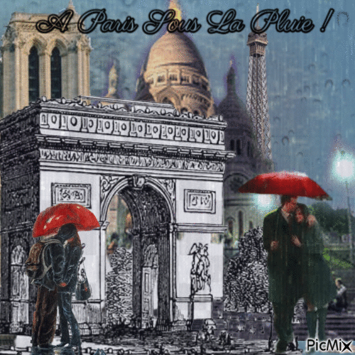 Concours : Soir de pluie à Paris - GIF animé gratuit